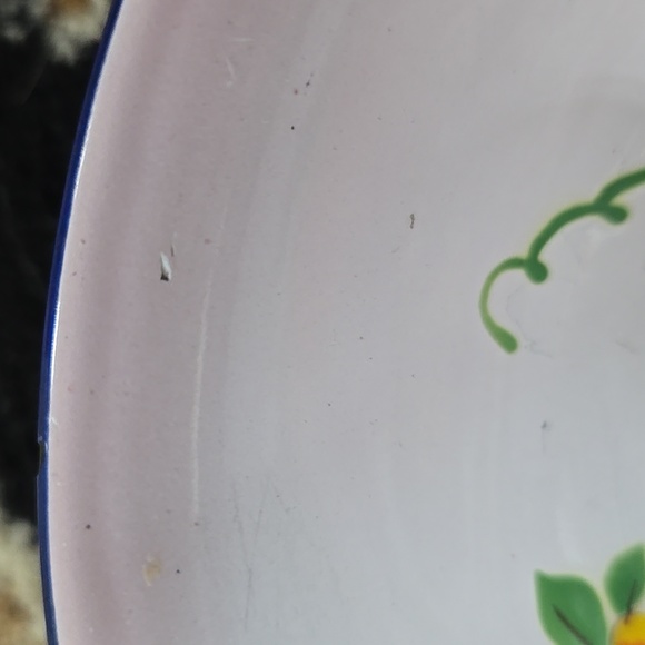 1950s Enamel Fruit Bowl Kitchen Decor Floral 50s Lucky Elephant - Picture 9 of 12